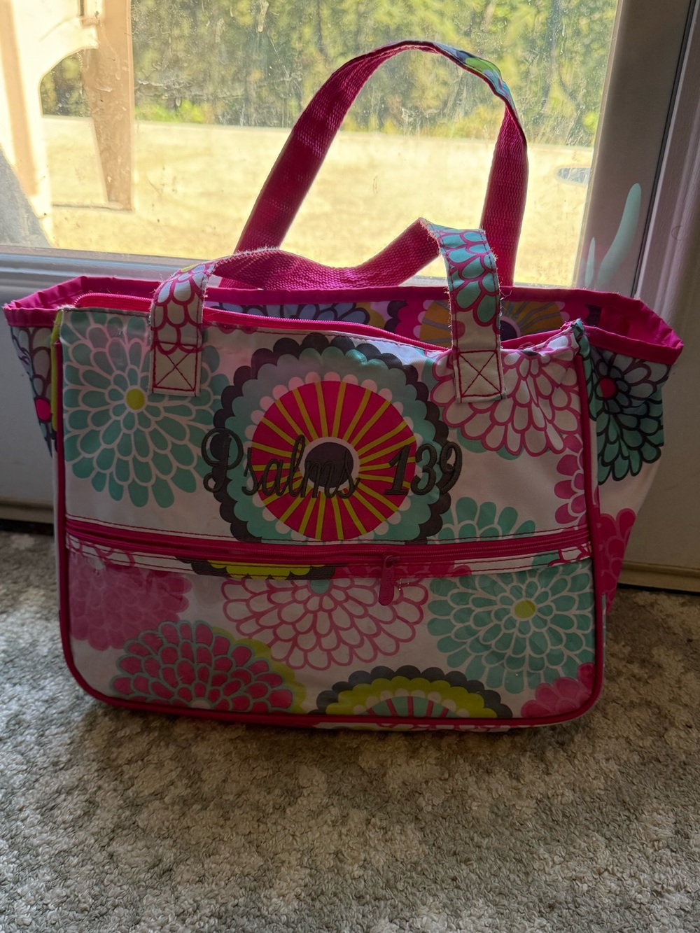31 Floral Tote Bag with Pink Accents